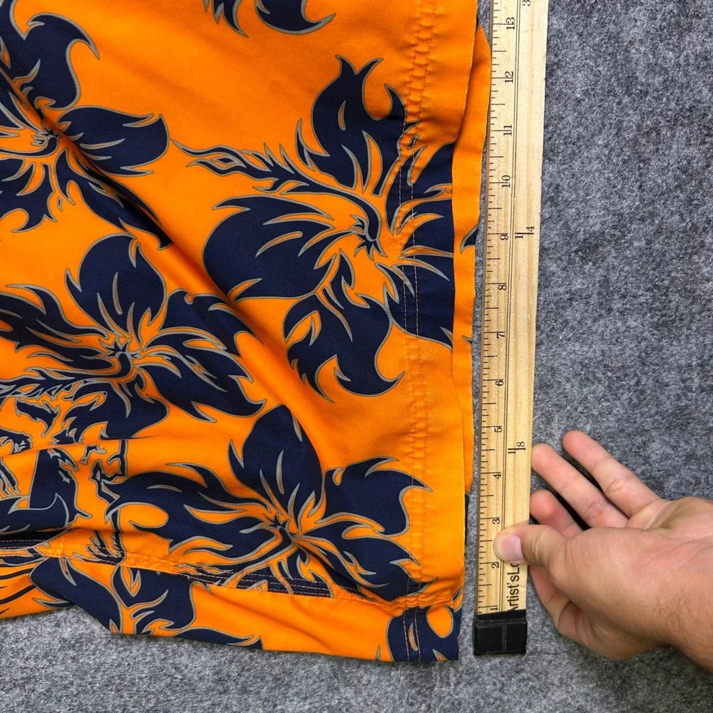 No Boundaries Y2K Orange Floral Flame Board Shorts Baggy Skater Mens Size Large